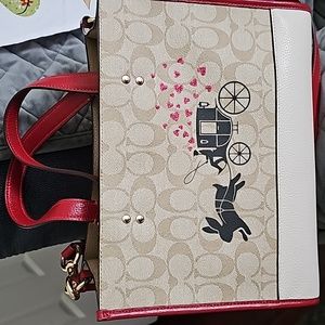 COACH Lunar New Year Dempsey Carryall Signature Canvas Rabbit Carriage Satchel